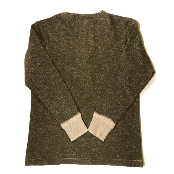 Merz B. Schwanen Wool/Cotton 1/4 Button Up Long Sleeve Olive Size 5 (Medium) - Picture 3 of 7